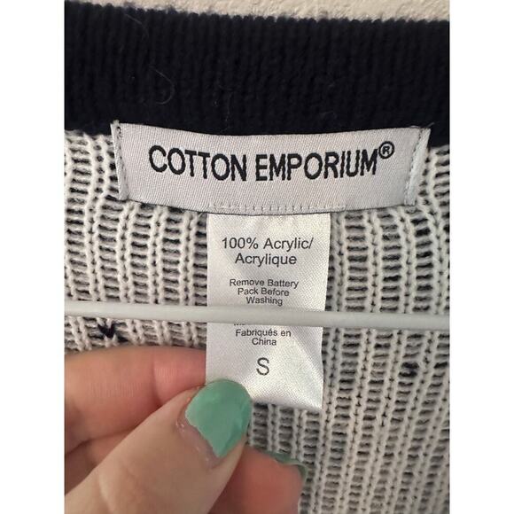 Vintage Christmas Womens Winter Snowman Light-up Sweater Size S Navy Blue - Picture 3 of 4